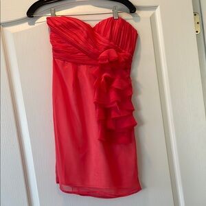 NWT Minuet Coral Strapless Mini Dress